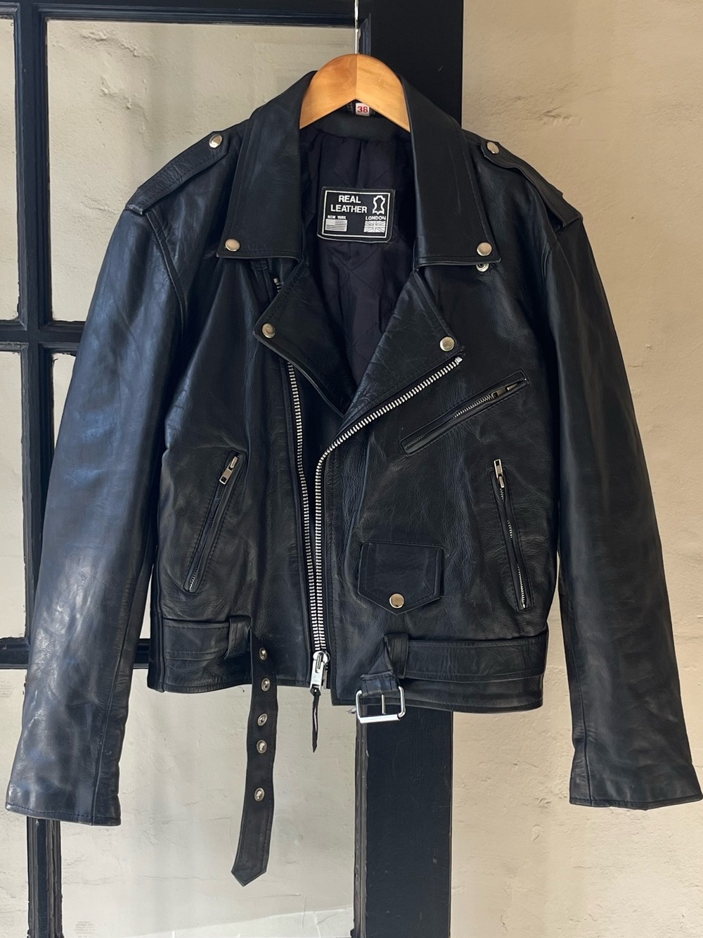 Rad Vintage 80’s Genuine Black Leather Motorcycle Jacket